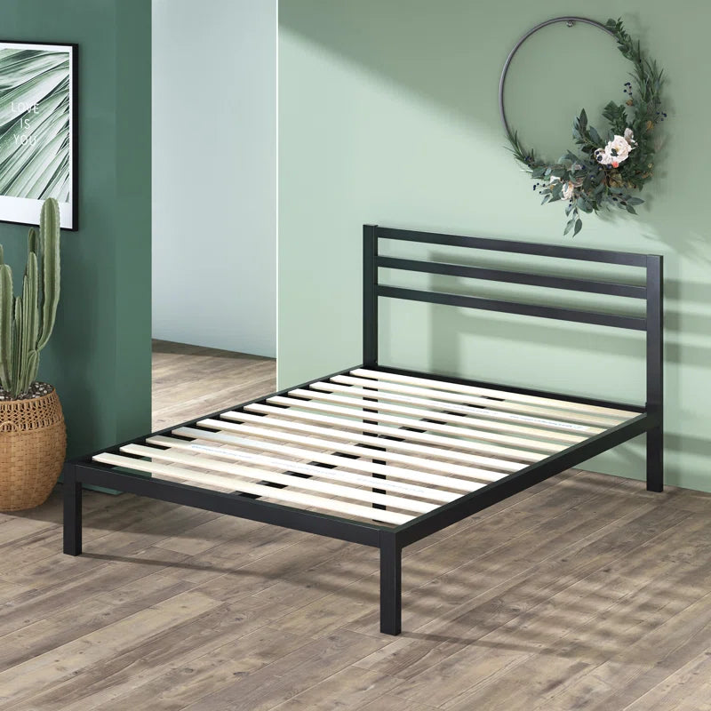Santrell 14" Contemporary Modern Metal Platform Bed