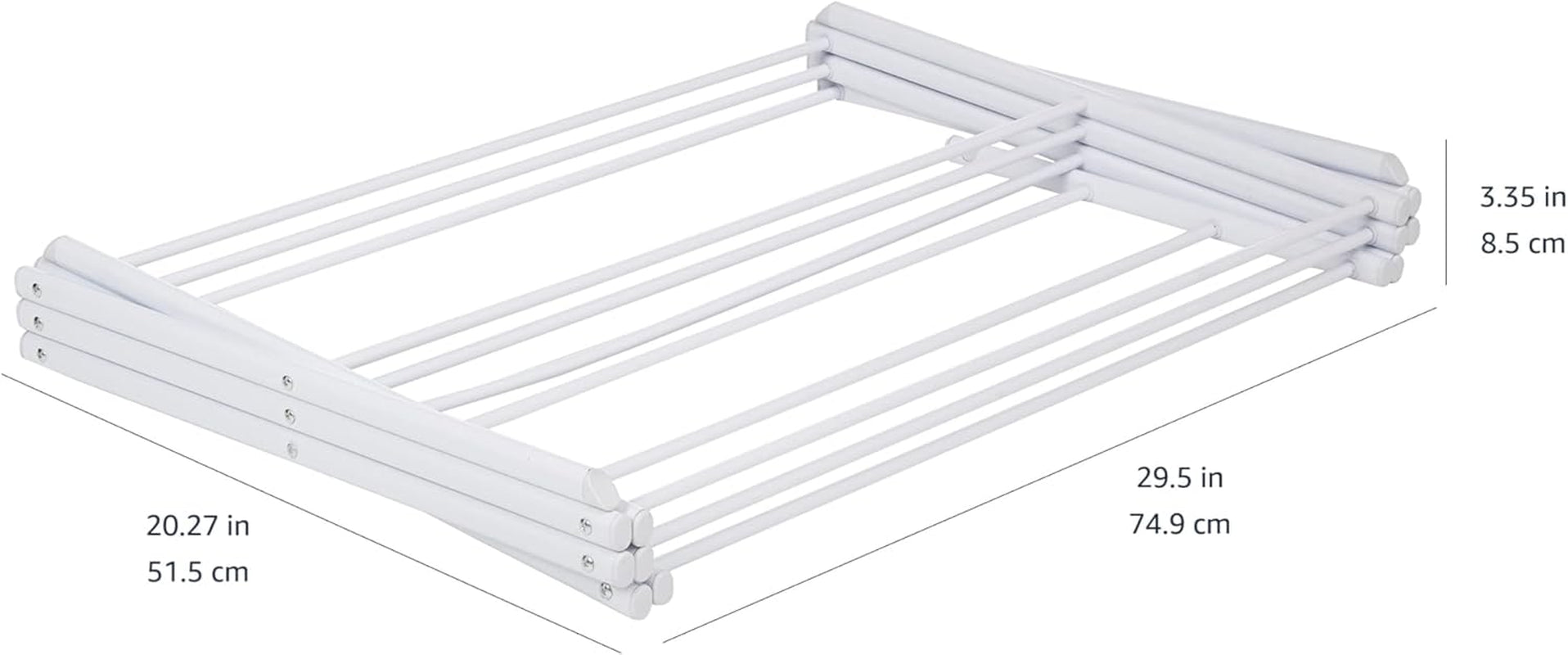 Foldable Portable Laundry Drying Rack for Air Drying Clothing, Indoor Outdoor Use - 29.4 X 14.8 X 41.9 Inches (Lxwxh), White