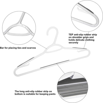 30 Pack Bendable Plastic Hangers Light-Weight Non-Slip Clothes/Suit Hangers (Grey)