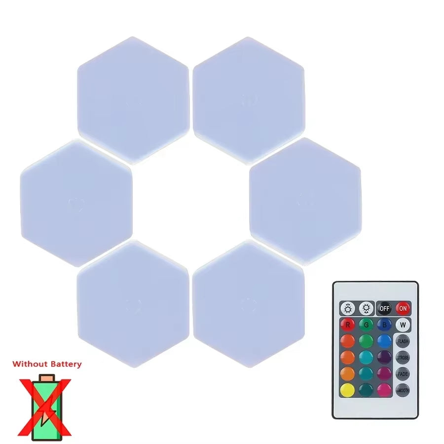 3/6Pcs Touch Control Hexagonal LED Wall Light,Honeycomb Lights, Touch Sensitive Wall Lights, Night Lights, Honeycomb Lights