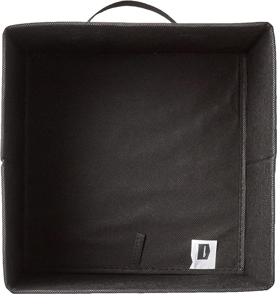 Collapsible Fabric Storage Cubes Organizer with Handles, 10.5"X10.5"X11", Black - Pack of 6