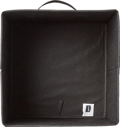 Collapsible Fabric Storage Cubes Organizer with Handles, 10.5"X10.5"X11", Black - Pack of 6