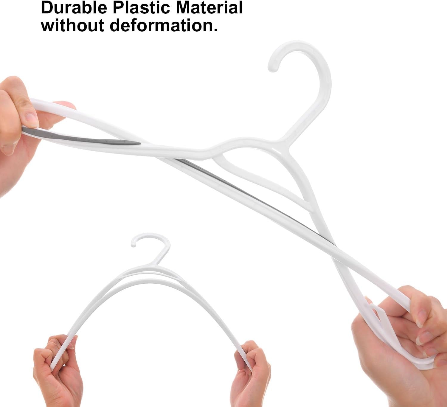 30 Pack Bendable Plastic Hangers Light-Weight Non-Slip Clothes/Suit Hangers (Grey)