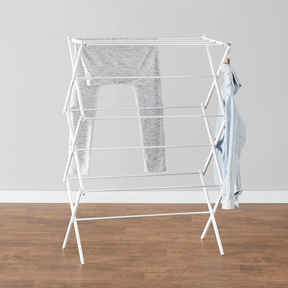 Foldable Portable Laundry Drying Rack for Air Drying Clothing, Indoor Outdoor Use - 29.4 X 14.8 X 41.9 Inches (Lxwxh), White