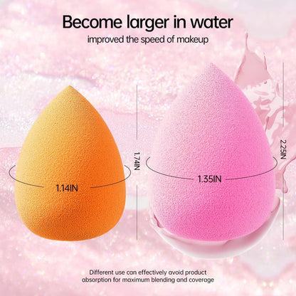MAGMAC 10 Pcs Perfect Makeup Sponge Set Blender, Beauty Sponge Makeup Blender Flawless for Liquid,Multi-Colored Makeup Sponges